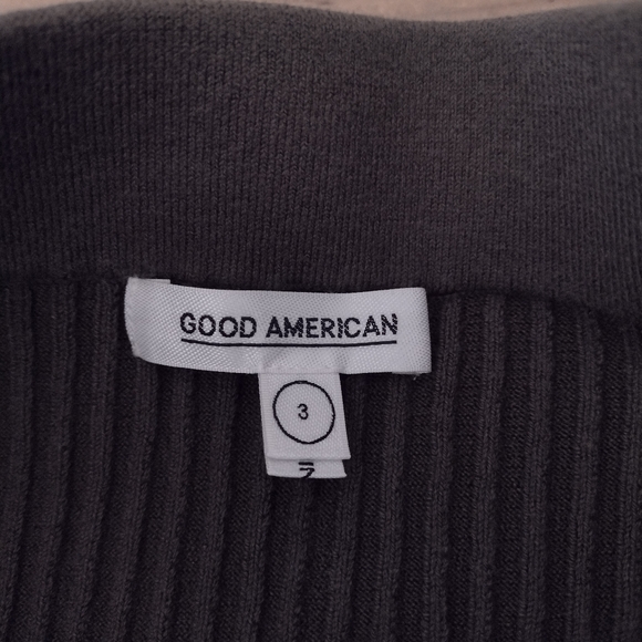 Good American Ribbed Front Slit Body Con Midi Skirt in Sage Size L NWOT - Picture 11 of 11